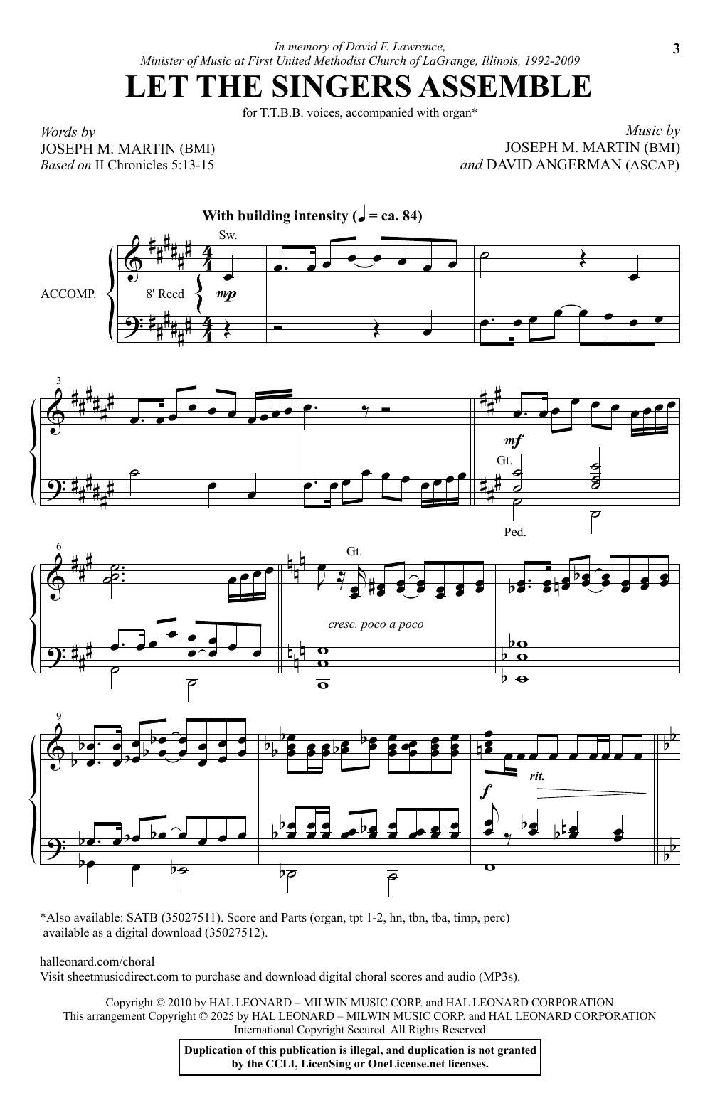 Download Joseph M. Martin and David Angerman Let The Singers Assemble Sheet Music and learn how to play TTBB Choir PDF digital score in minutes