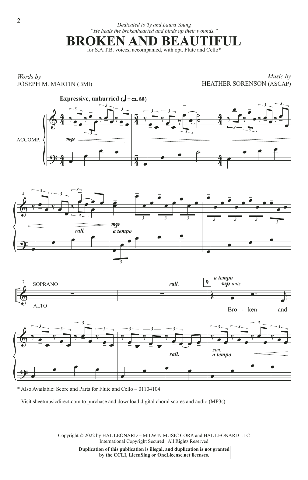 Download Joseph M. Martin and Heather Sorenson Broken And Beautiful Sheet Music and learn how to play SATB Choir PDF digital score in minutes
