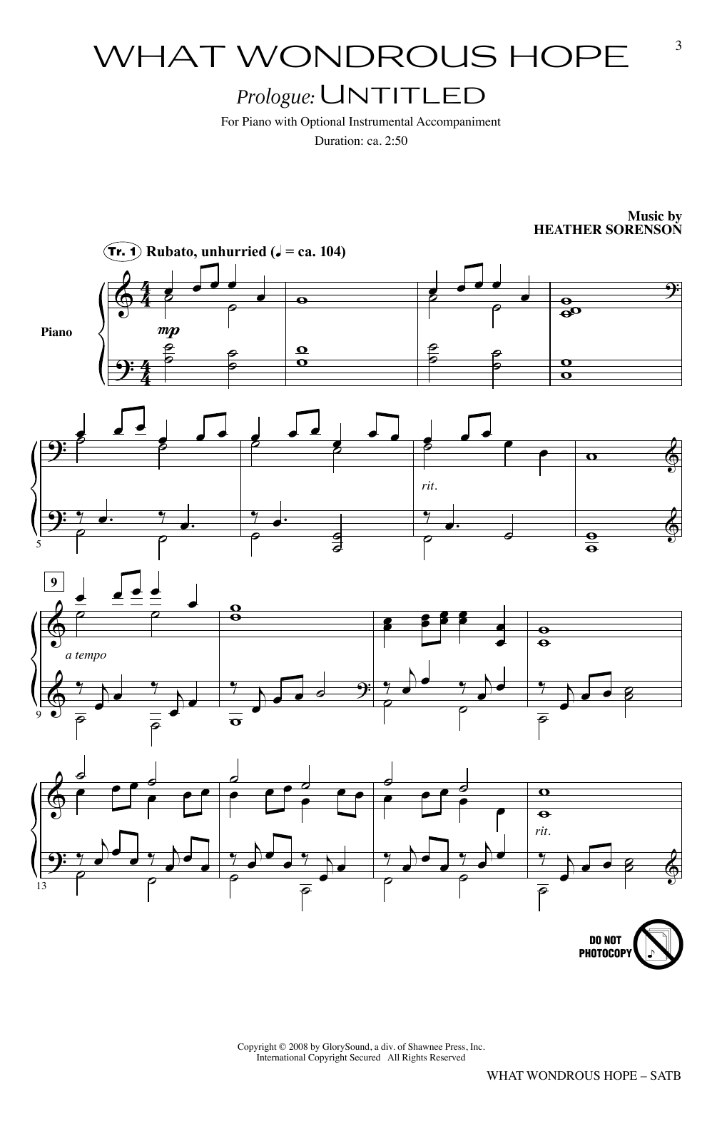 Download Joseph M. Martin and Heather Sorenson What Wondrous Hope (A Service of Promise, Grace and Life) Sheet Music and learn how to play SATB Choir PDF digital score in minutes