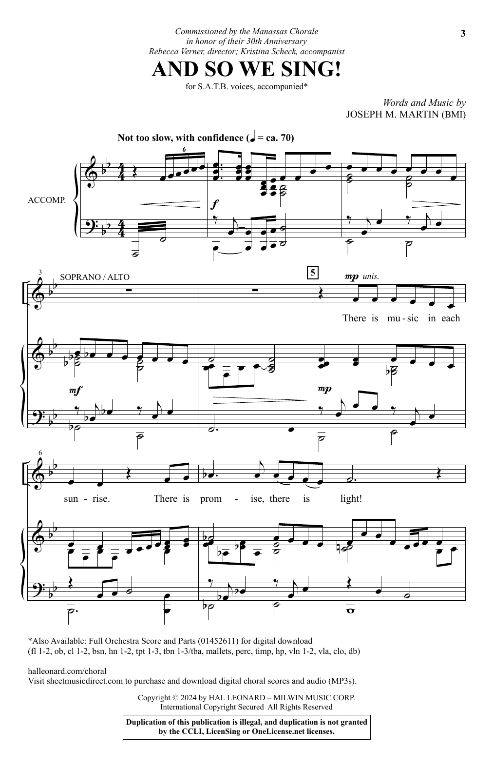 Download Joseph M. Martin And So We Sing! Sheet Music and learn how to play SATB Choir PDF digital score in minutes