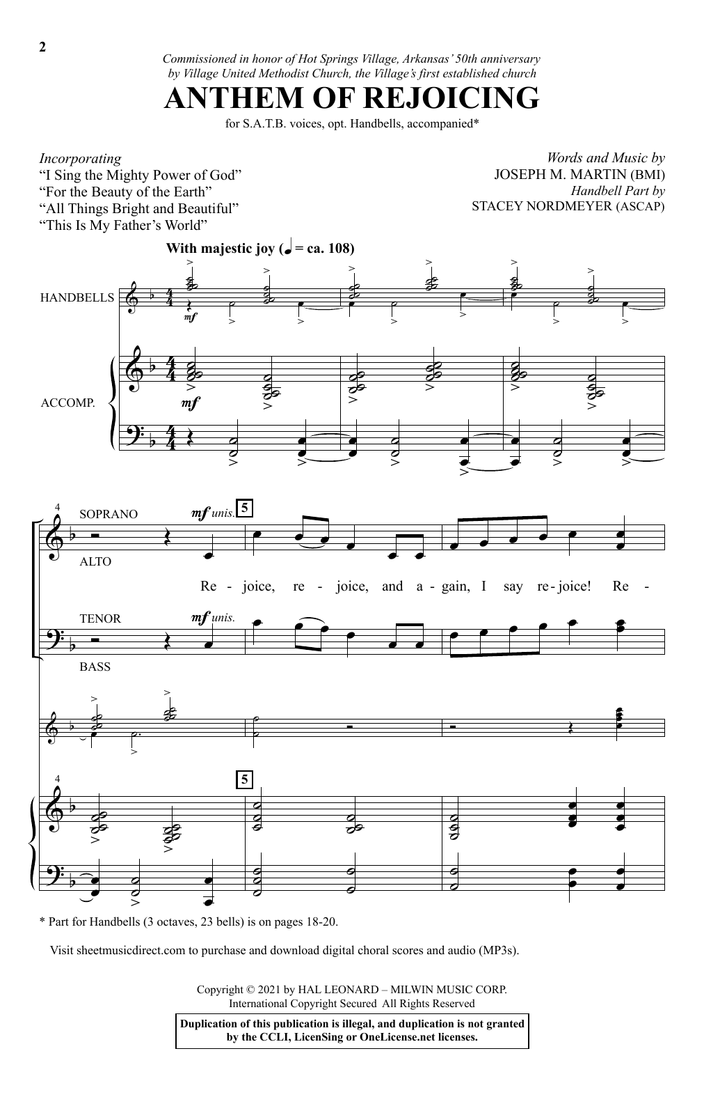 Download Joseph M. Martin Anthem Of Rejoicing Sheet Music and learn how to play SATB Choir PDF digital score in minutes