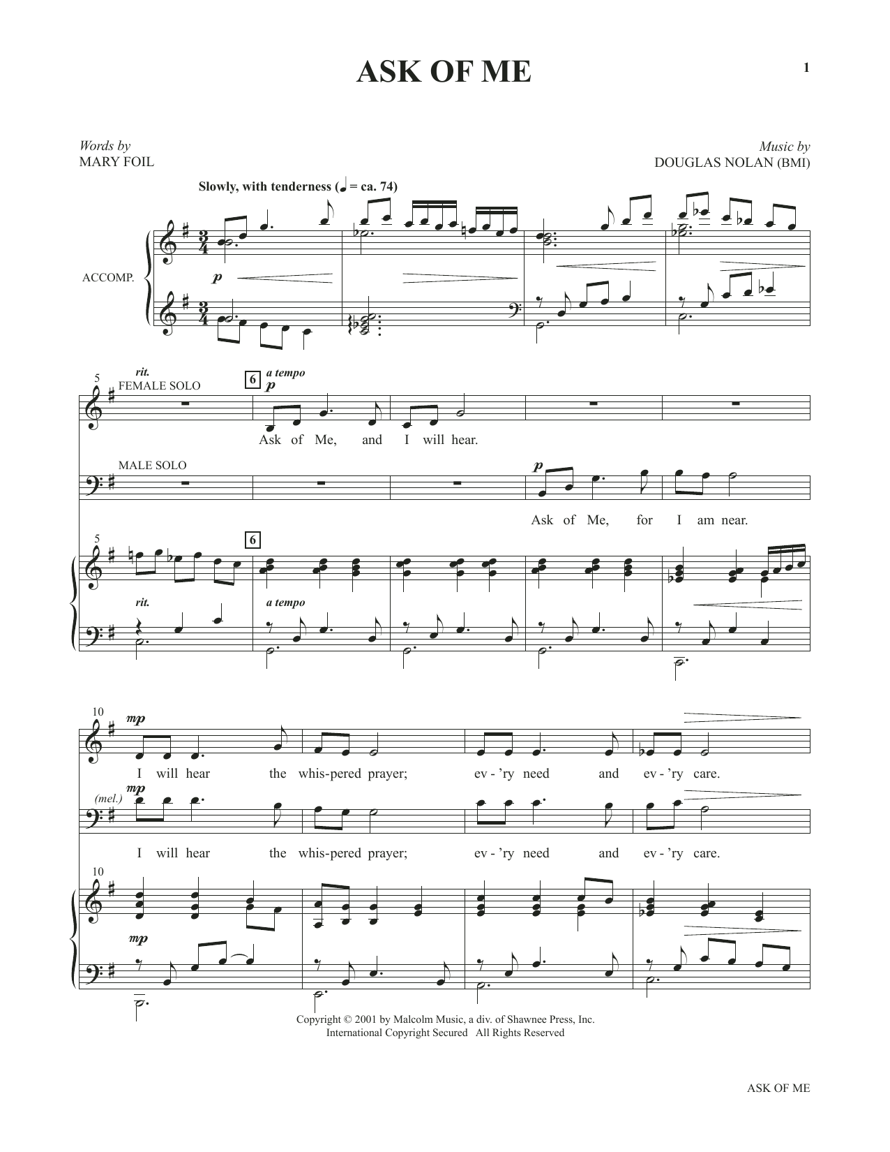 Download Joseph M. Martin Ask Of Me (from Voices Together: Duets for Sanctuary Singers) Sheet Music and learn how to play Vocal Duet PDF digital score in minutes