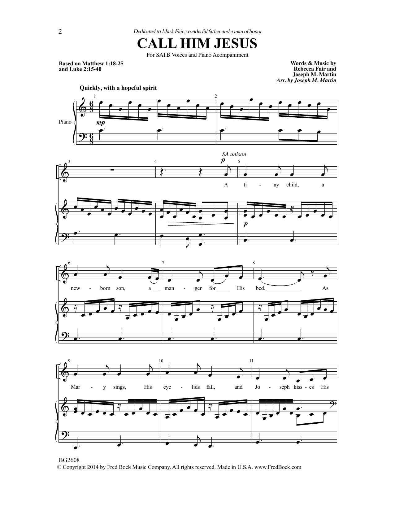 Download Joseph M. Martin Call Him Jesus Sheet Music and learn how to play SATB Choir PDF digital score in minutes