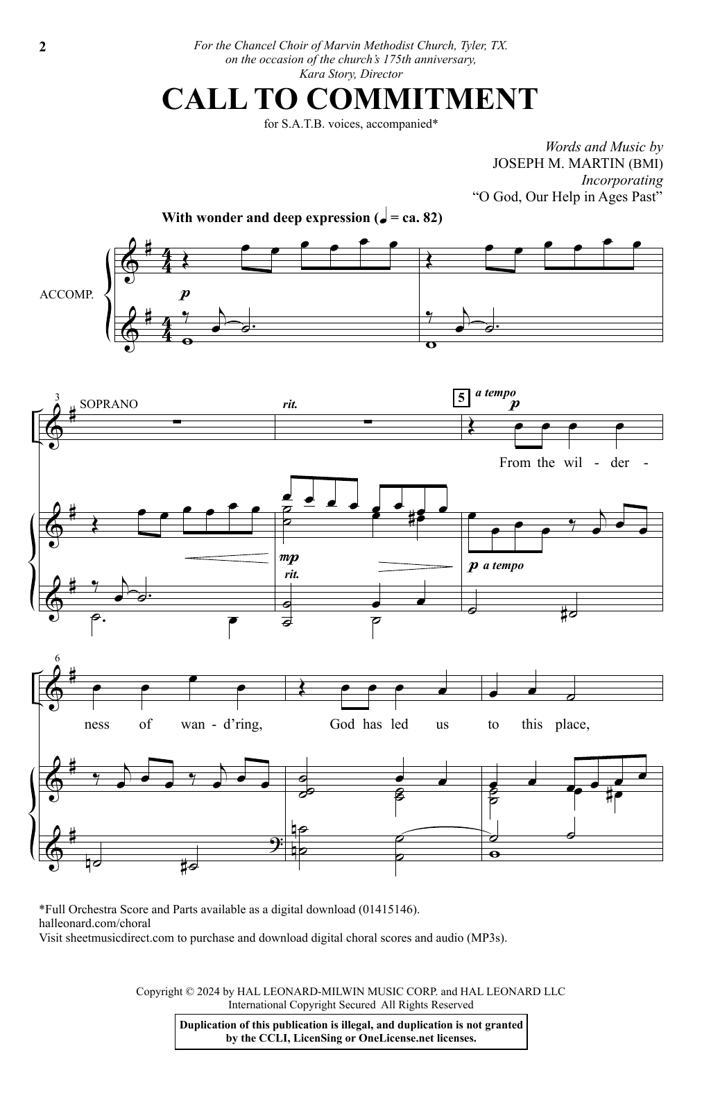 Download Joseph M. Martin Call To Commitment Sheet Music and learn how to play SATB Choir PDF digital score in minutes
