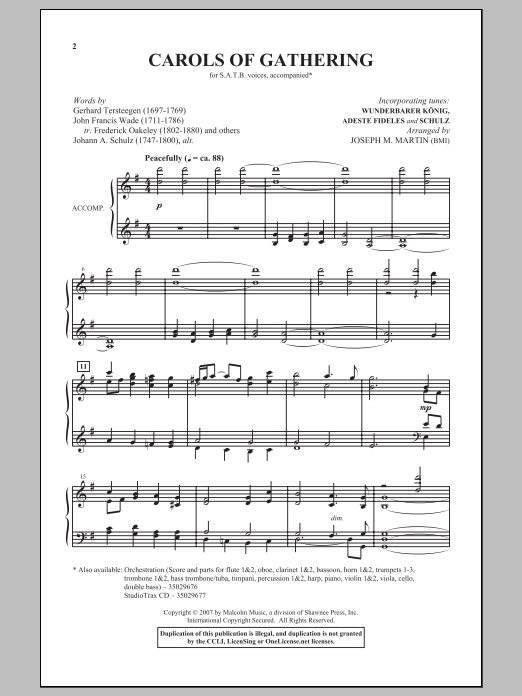 Download Joseph M. Martin Carols Of Gathering Sheet Music and learn how to play SATB PDF digital score in minutes