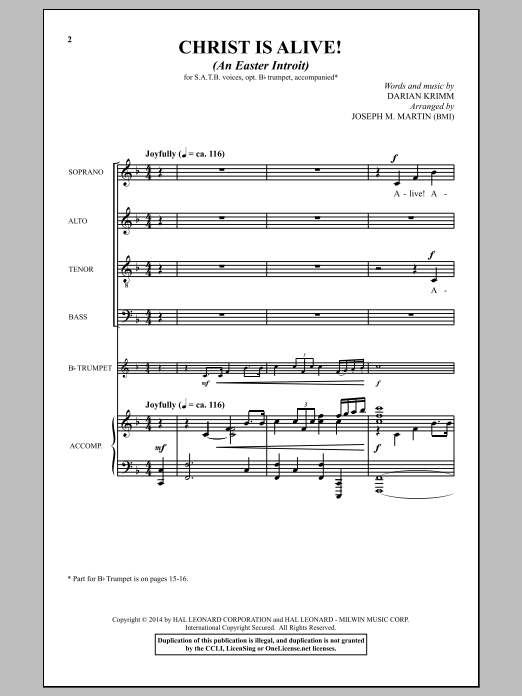 Download Joseph M. Martin Christ Is Alive! (An Easter Introit) Sheet Music and learn how to play Choral PDF digital score in minutes