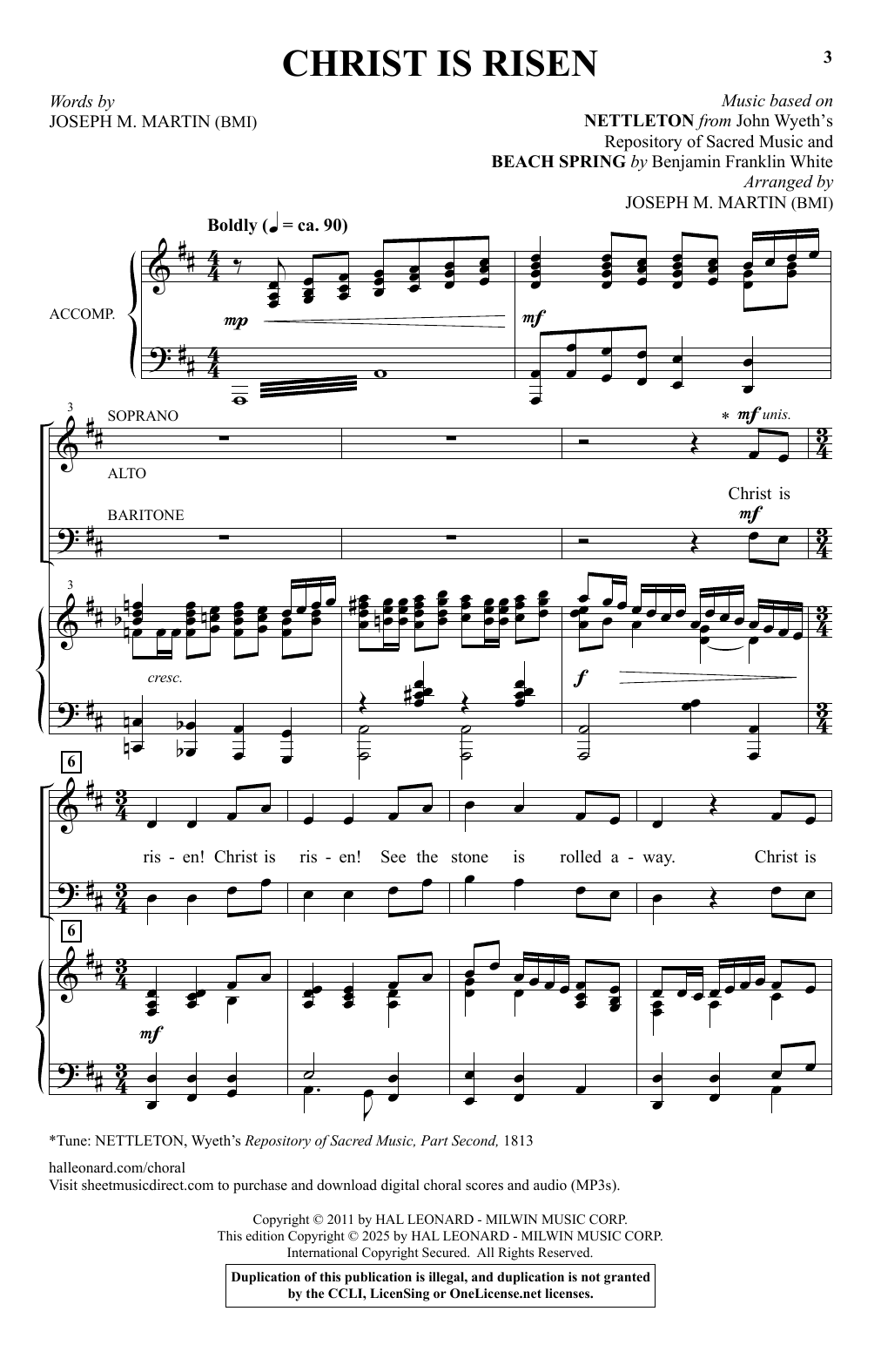 Download Joseph M. Martin Christ Is Risen Sheet Music and learn how to play SATB Choir PDF digital score in minutes