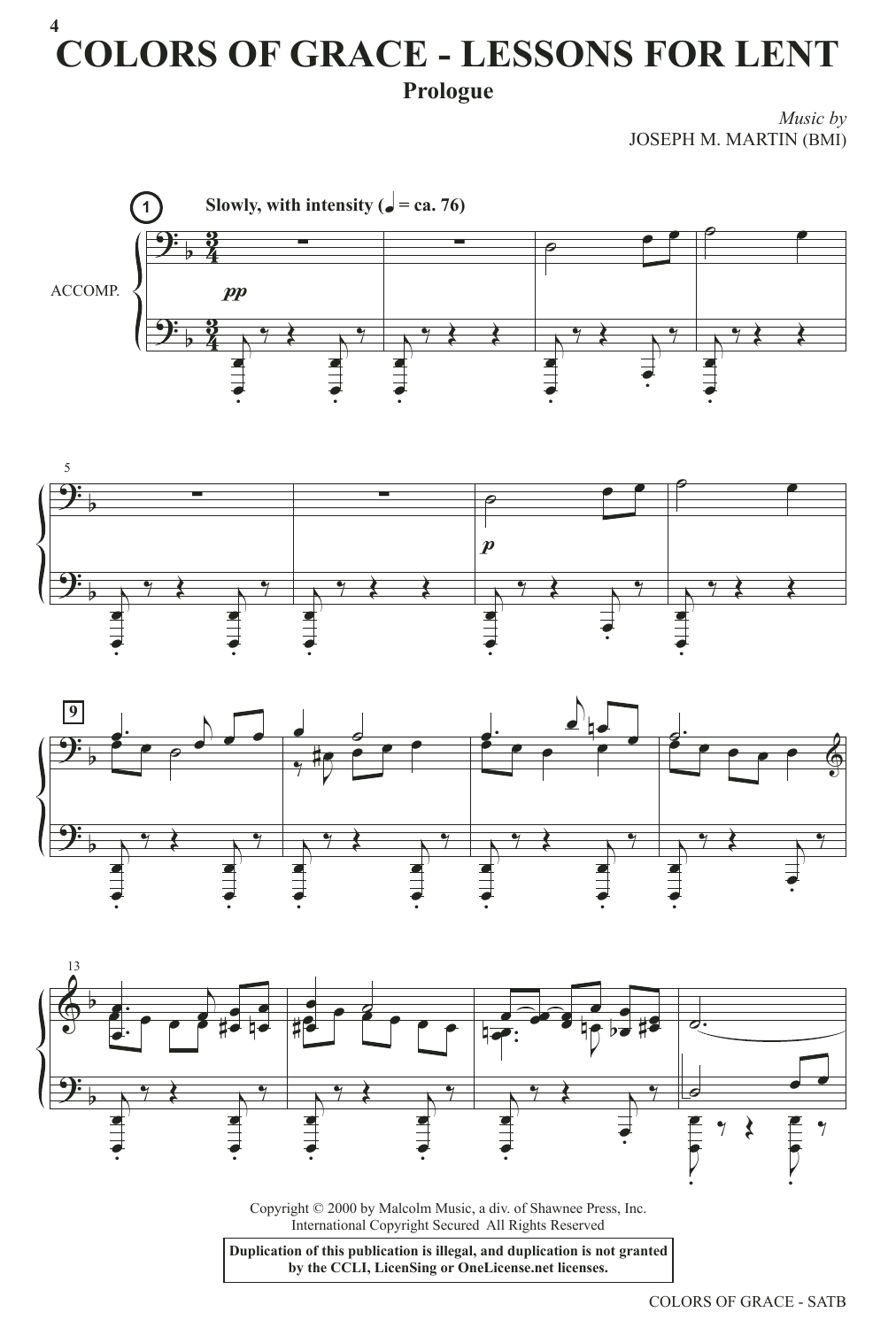 Download Joseph M. Martin Colors of Grace - Lessons for Lent (New Edition) Sheet Music and learn how to play SATB Choir PDF digital score in minutes