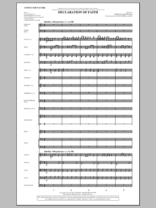 Download Joseph M. Martin Declaration Of Faith - Score Sheet Music and learn how to play Choir Instrumental Pak PDF digital score in minutes