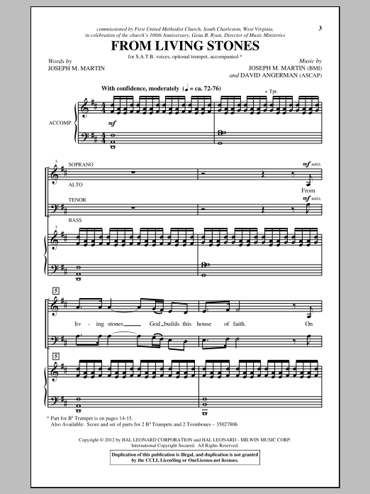 Download Joseph M. Martin From Living Stones Sheet Music and learn how to play SATB PDF digital score in minutes