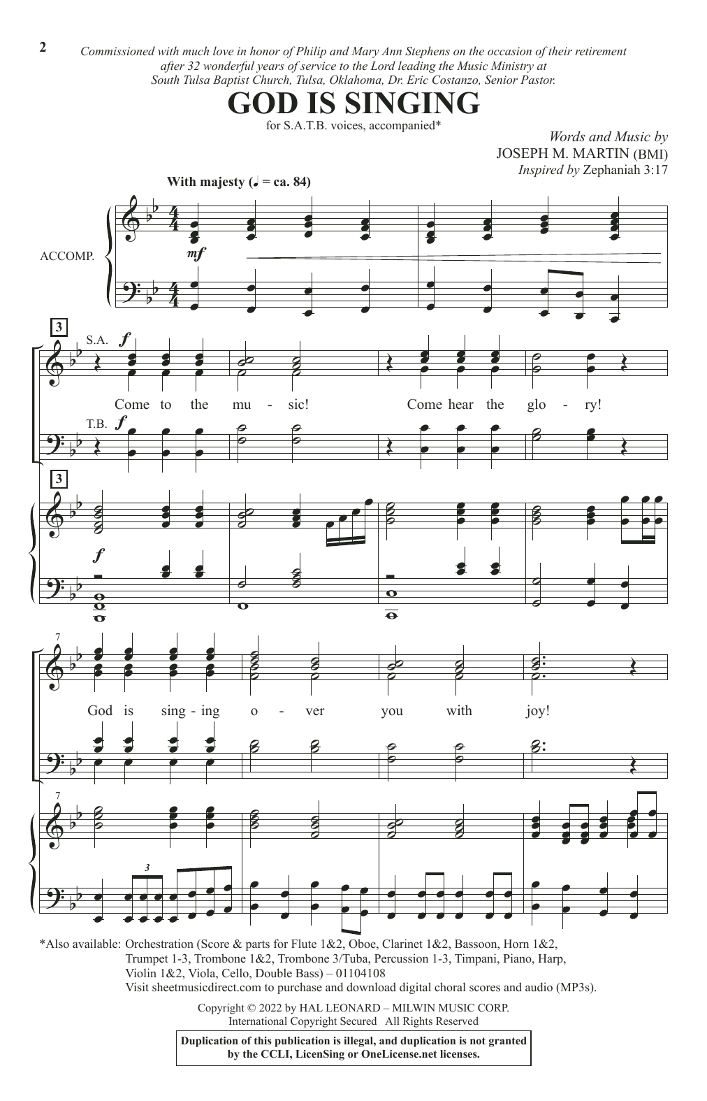 Download Joseph M. Martin God Is Singing Sheet Music and learn how to play SATB Choir PDF digital score in minutes