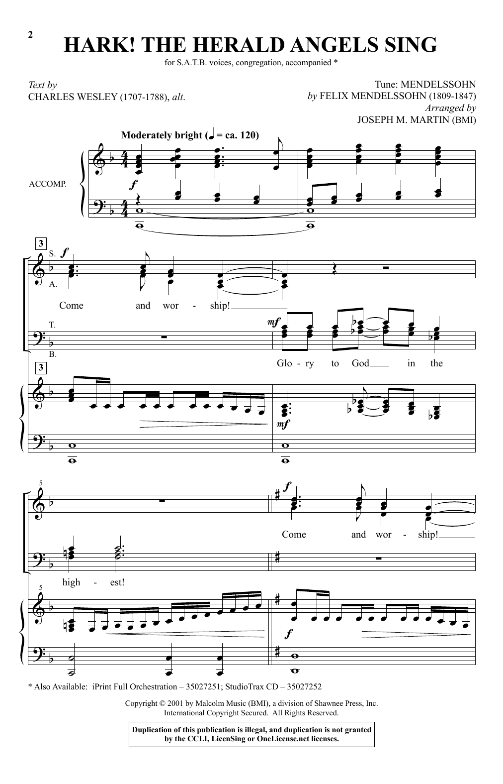 Download Joseph M. Martin Hark! The Herald Angels Sing (from Journey Of Promises) Sheet Music and learn how to play SATB Choir PDF digital score in minutes