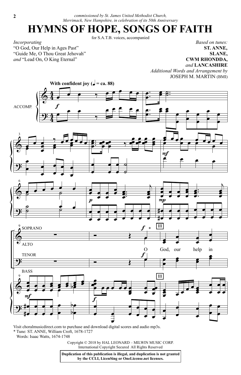 Download Joseph M. Martin Hymns Of Hope, Songs Of Faith Sheet Music and learn how to play SATB PDF digital score in minutes