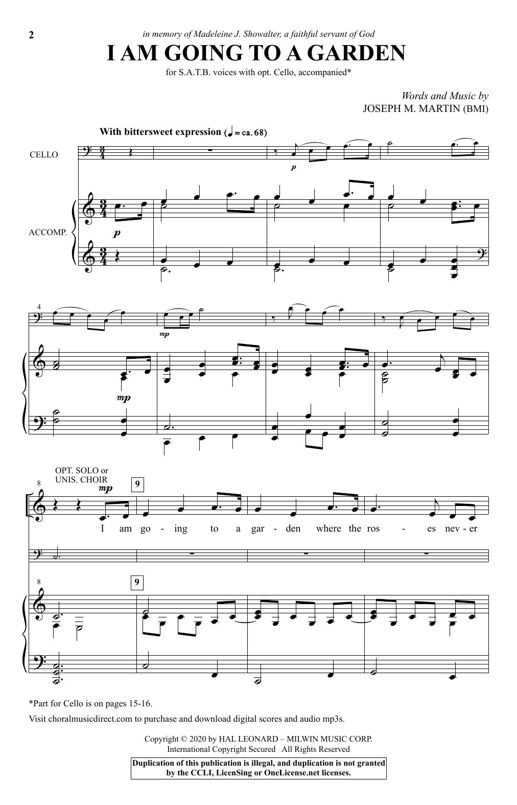 Download Joseph M. Martin I Am Going To A Garden Sheet Music and learn how to play SATB Choir PDF digital score in minutes