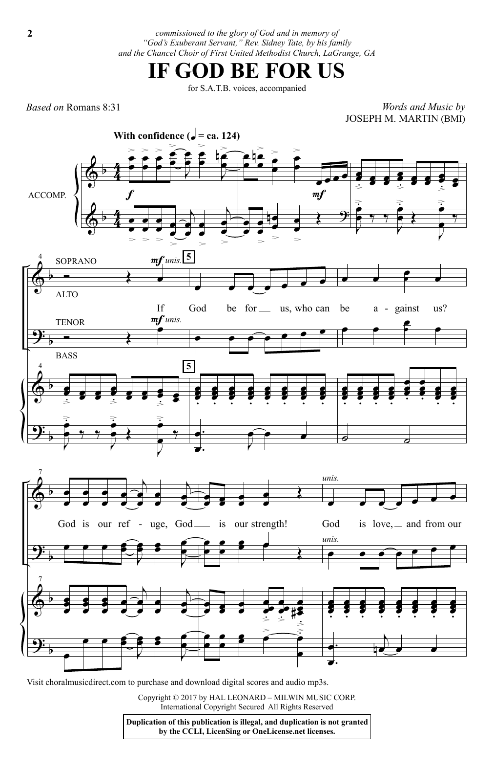 Download Joseph M. Martin If God Be For Us Sheet Music and learn how to play SATB PDF digital score in minutes
