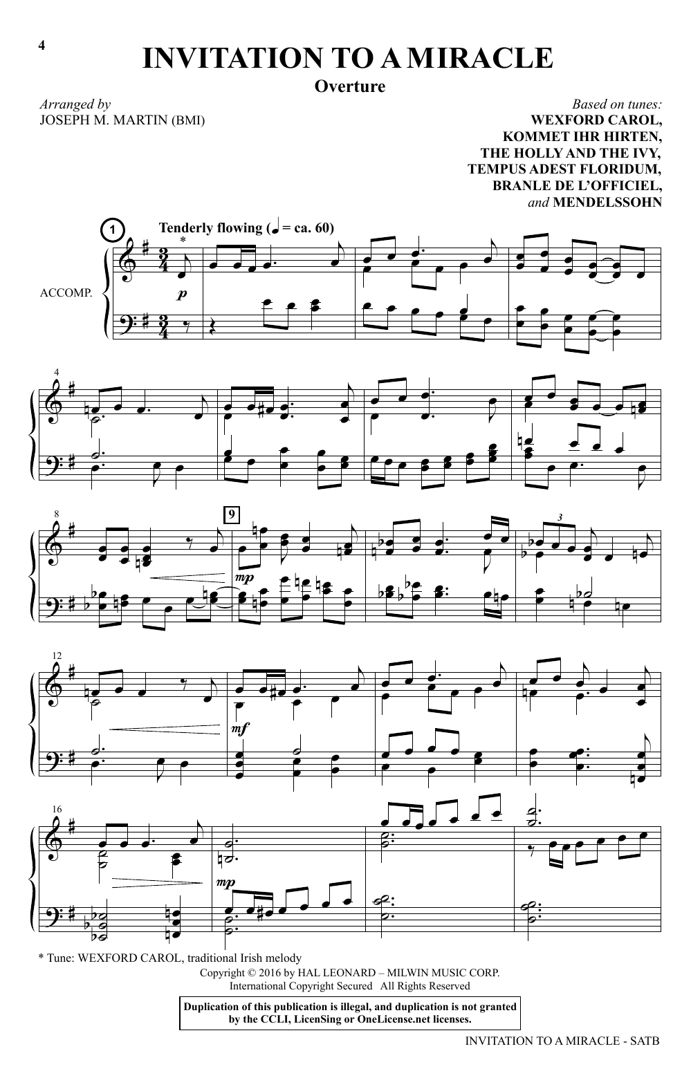 Download Joseph M. Martin Invitation To A Miracle Sheet Music and learn how to play SATB PDF digital score in minutes