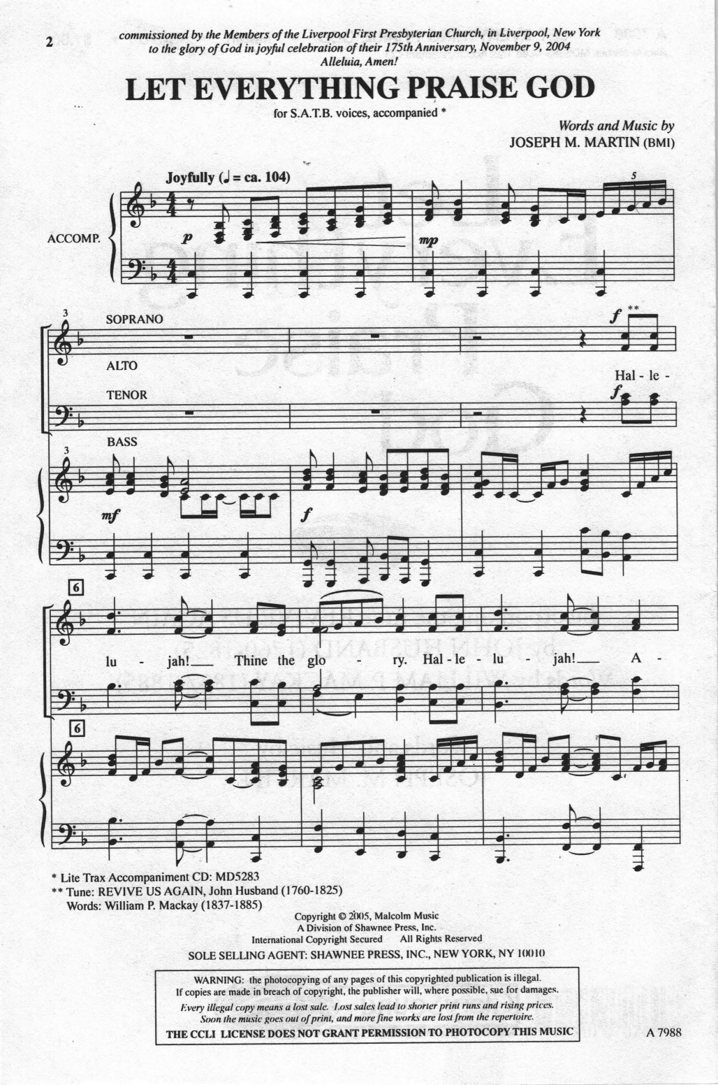 Download Joseph M. Martin Let Everything Praise God Sheet Music and learn how to play SATB Choir PDF digital score in minutes