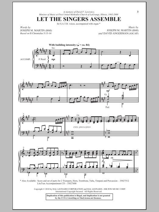 Download Joseph M. Martin Let The Singers Assemble Sheet Music and learn how to play SATB Choir PDF digital score in minutes