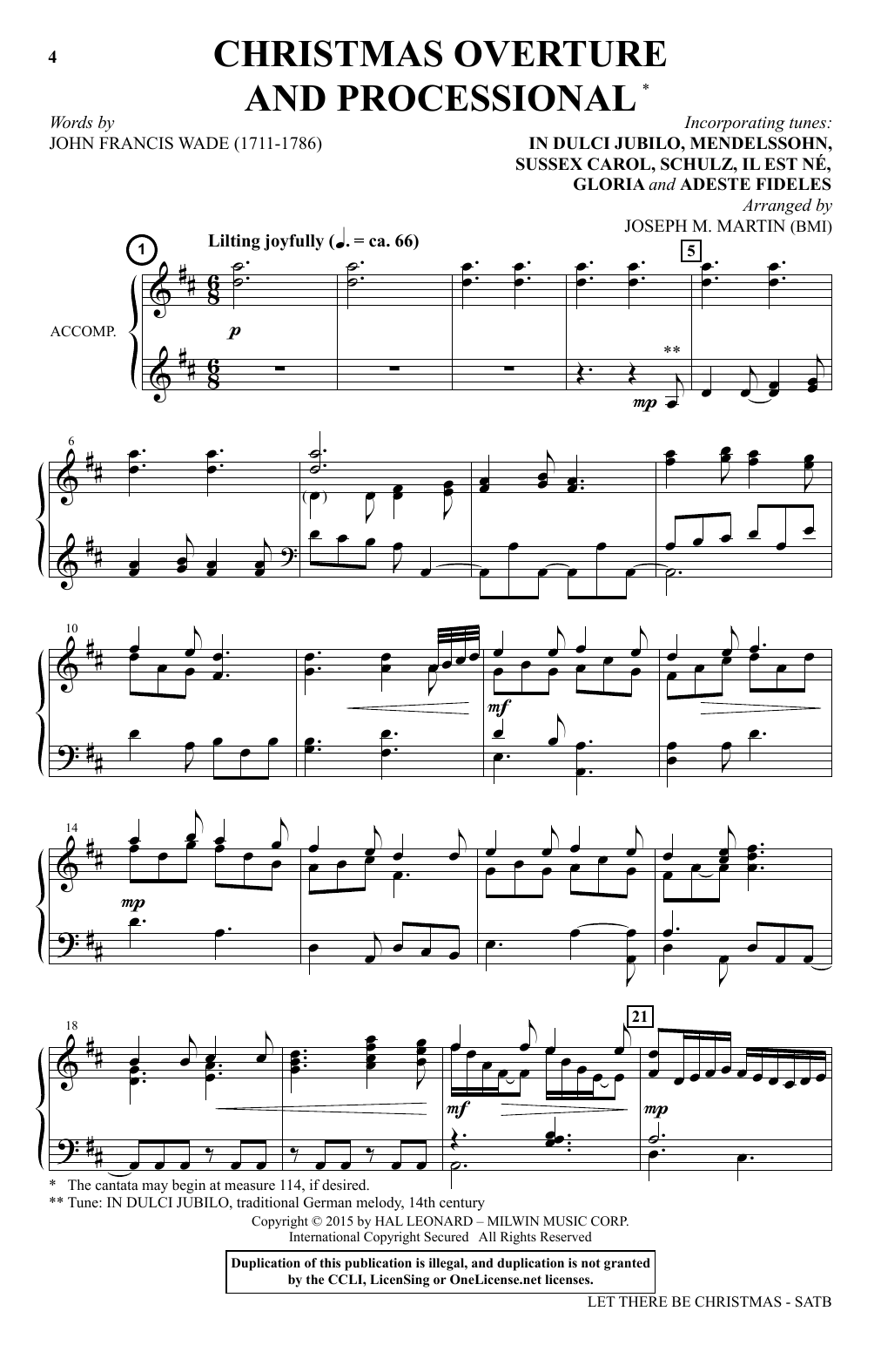 Download Joseph Martin Let There Be Christmas Sheet Music and learn how to play SAB PDF digital score in minutes