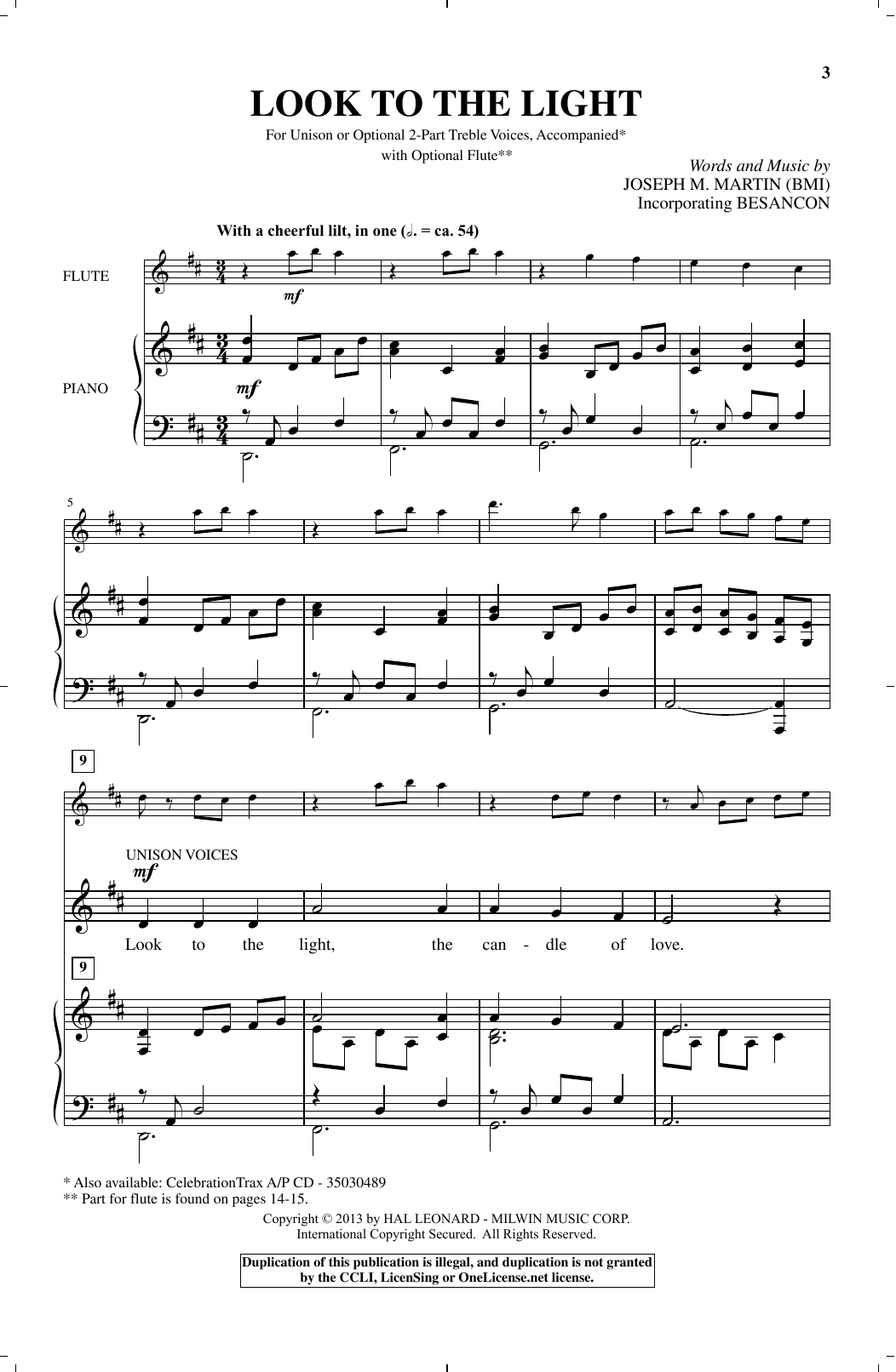 Download Joseph M. Martin Look To The Light Sheet Music and learn how to play Choral PDF digital score in minutes