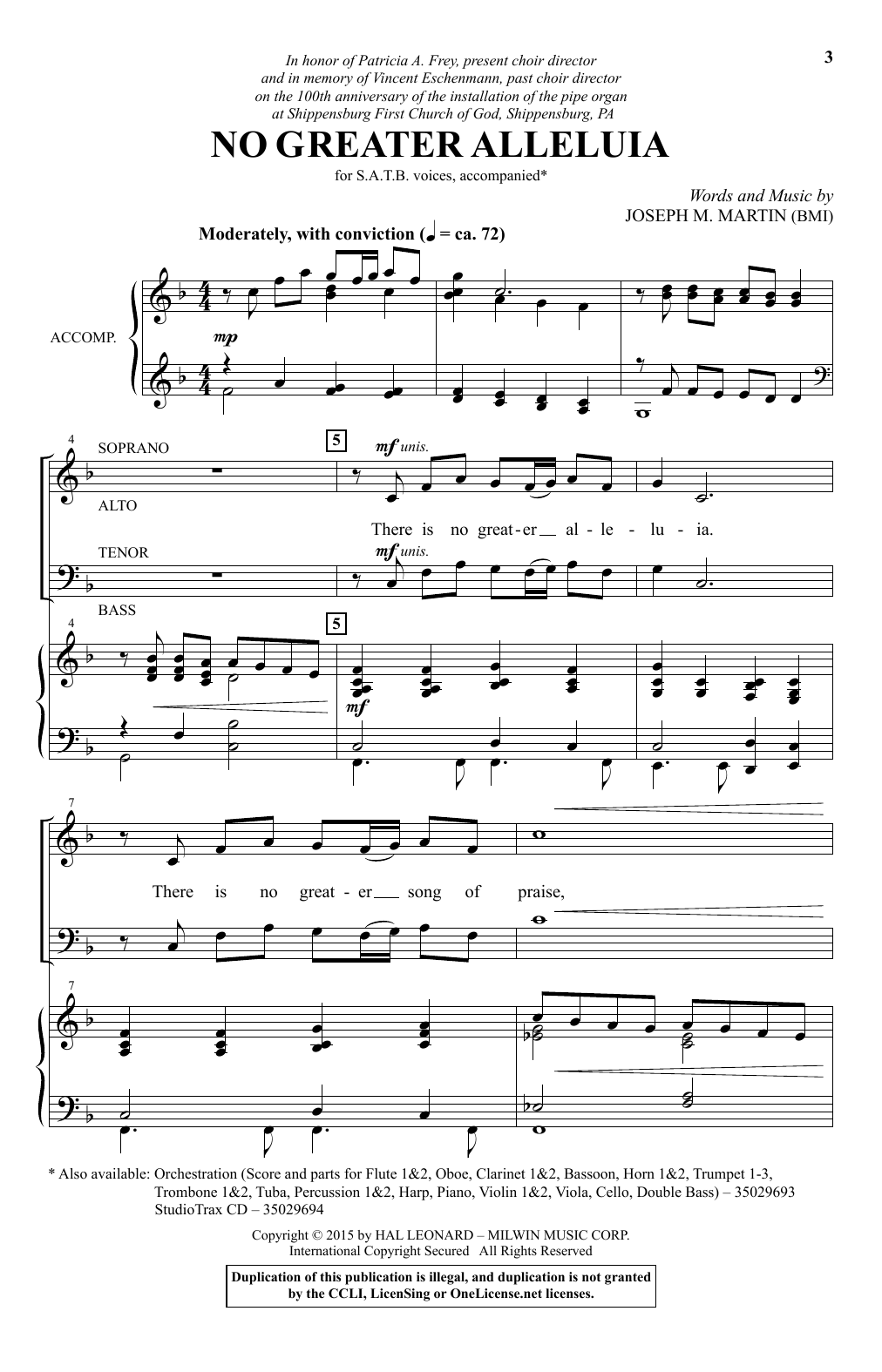 Download Joseph M. Martin No Greater Alleluia Sheet Music and learn how to play SATB PDF digital score in minutes