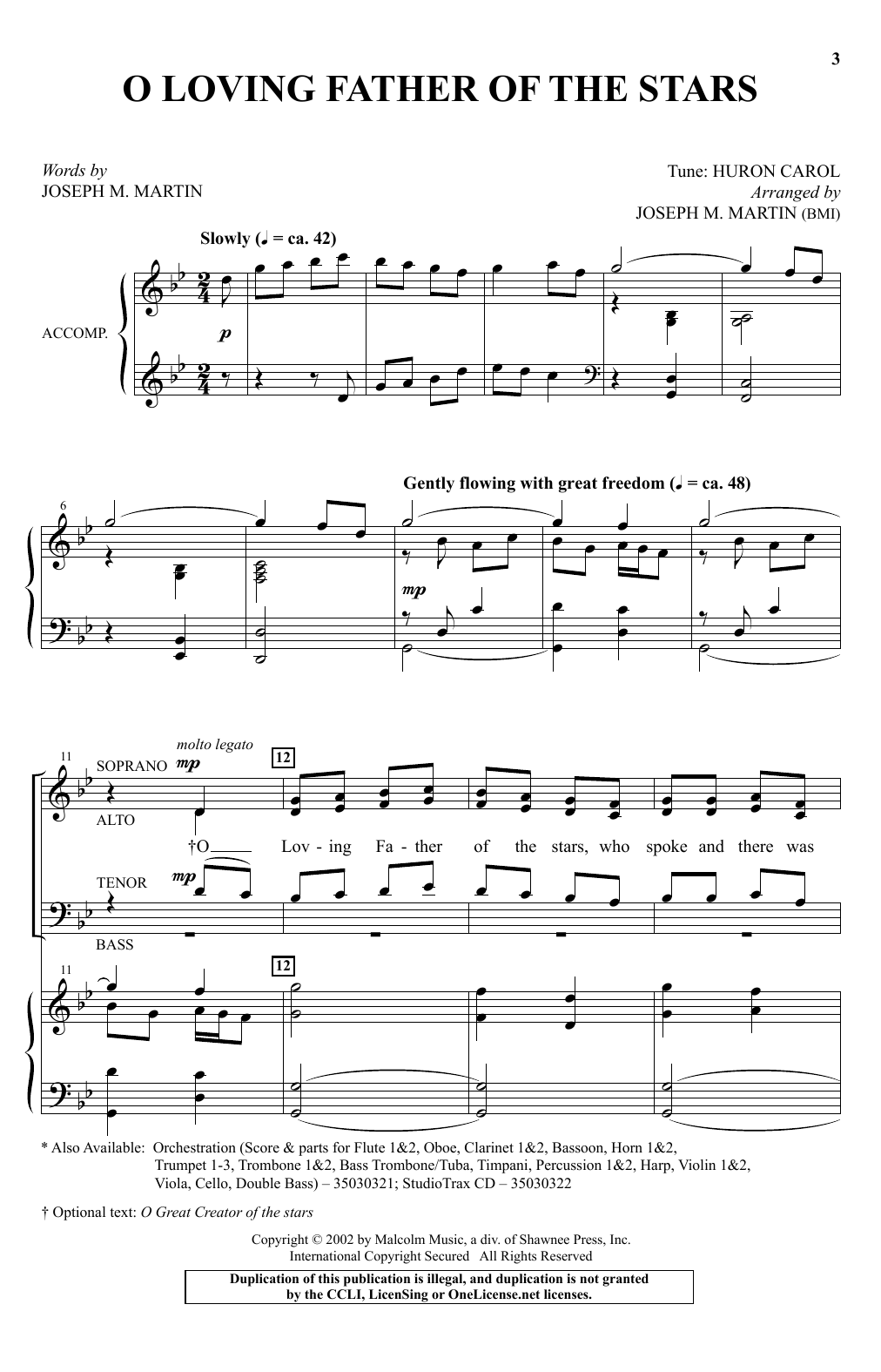 Download Joseph M. Martin O Loving Father Of The Stars Sheet Music and learn how to play SATB PDF digital score in minutes