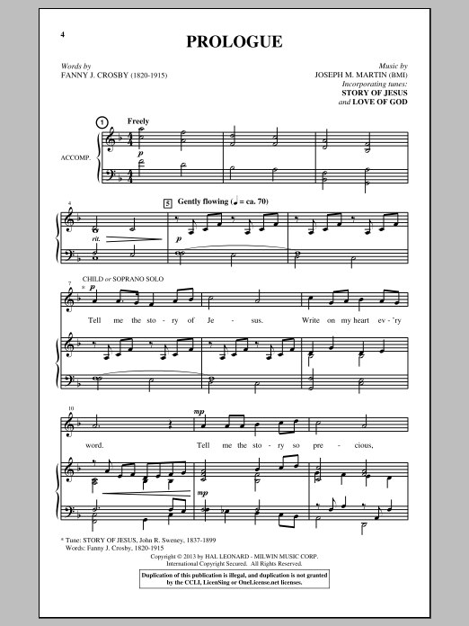 Download Joseph M. Martin Prologue Sheet Music and learn how to play SATB PDF digital score in minutes