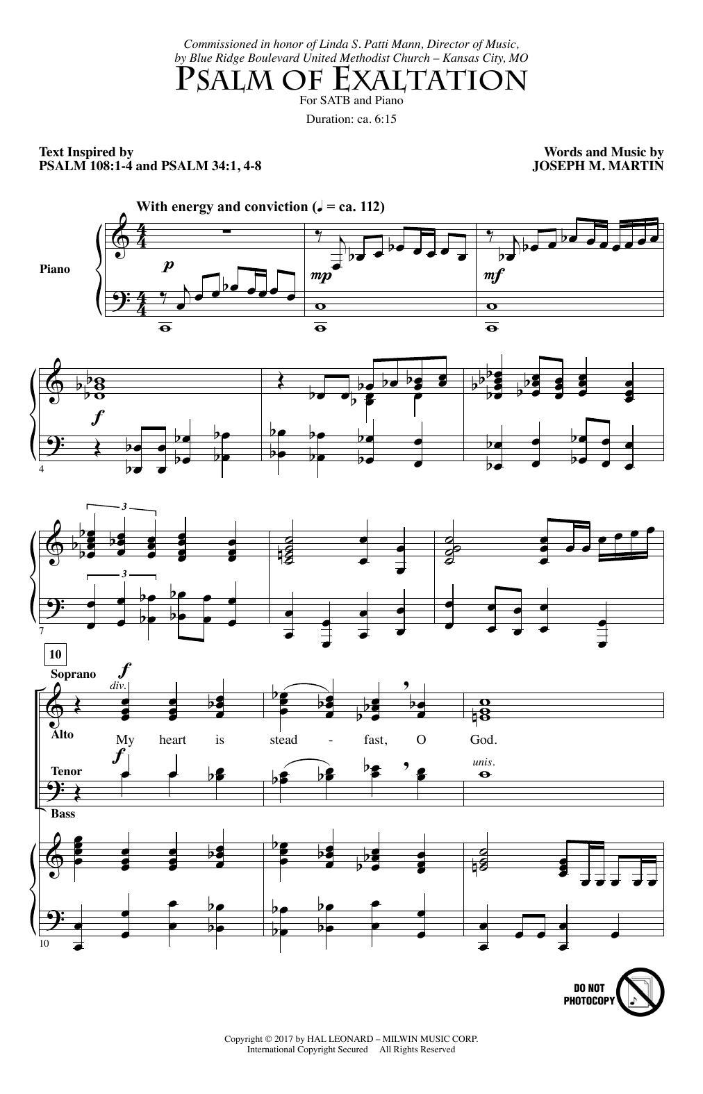 Download Joseph M. Martin Psalm Of Exaltation Sheet Music and learn how to play SATB PDF digital score in minutes