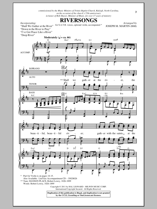Download Joseph M. Martin Riversongs Sheet Music and learn how to play SATB PDF digital score in minutes