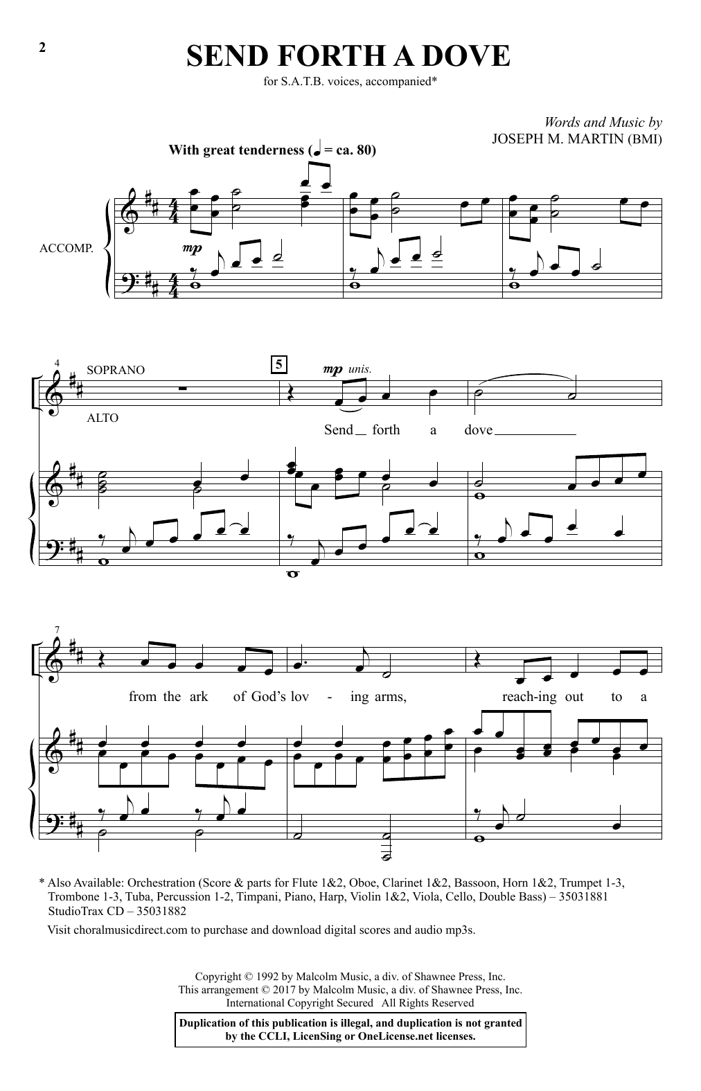 Download Joseph M. Martin Send Forth A Dove Sheet Music and learn how to play SATB PDF digital score in minutes