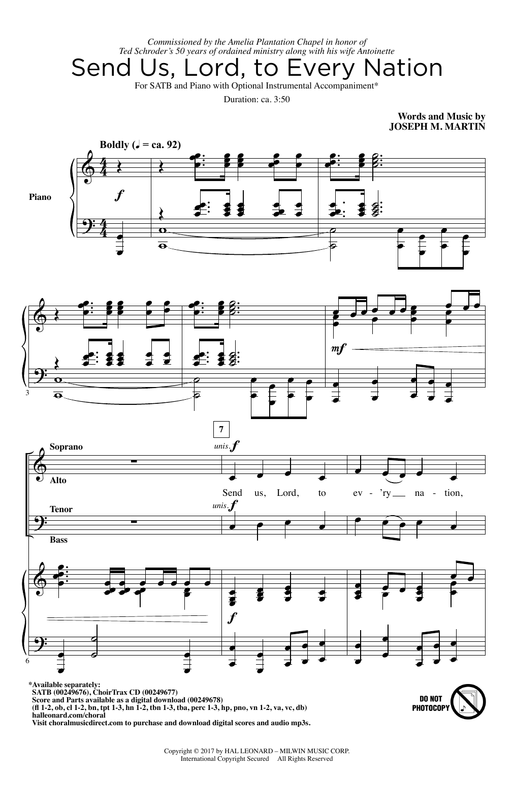 Download Joseph M. Martin Send Us, Lord, To Every Nation Sheet Music and learn how to play SATB PDF digital score in minutes