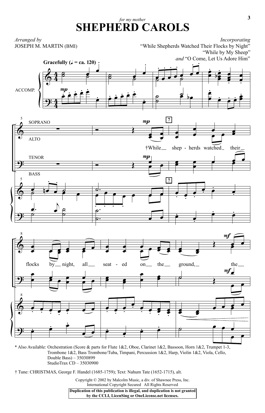 Download Joseph M. Martin Shepherd Carols Sheet Music and learn how to play SATB PDF digital score in minutes