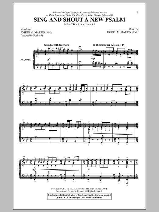 Download Joseph M. Martin Sing And Shout A New Psalm Sheet Music and learn how to play SATB PDF digital score in minutes