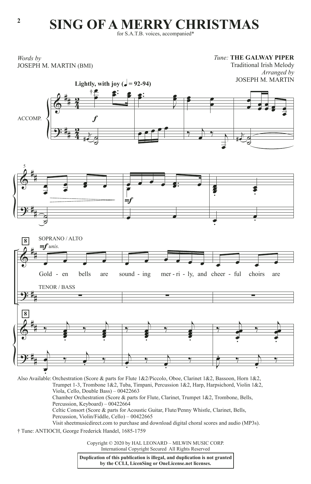 Download Joseph M. Martin Sing Of A Merry Christmas Sheet Music and learn how to play SATB Choir PDF digital score in minutes