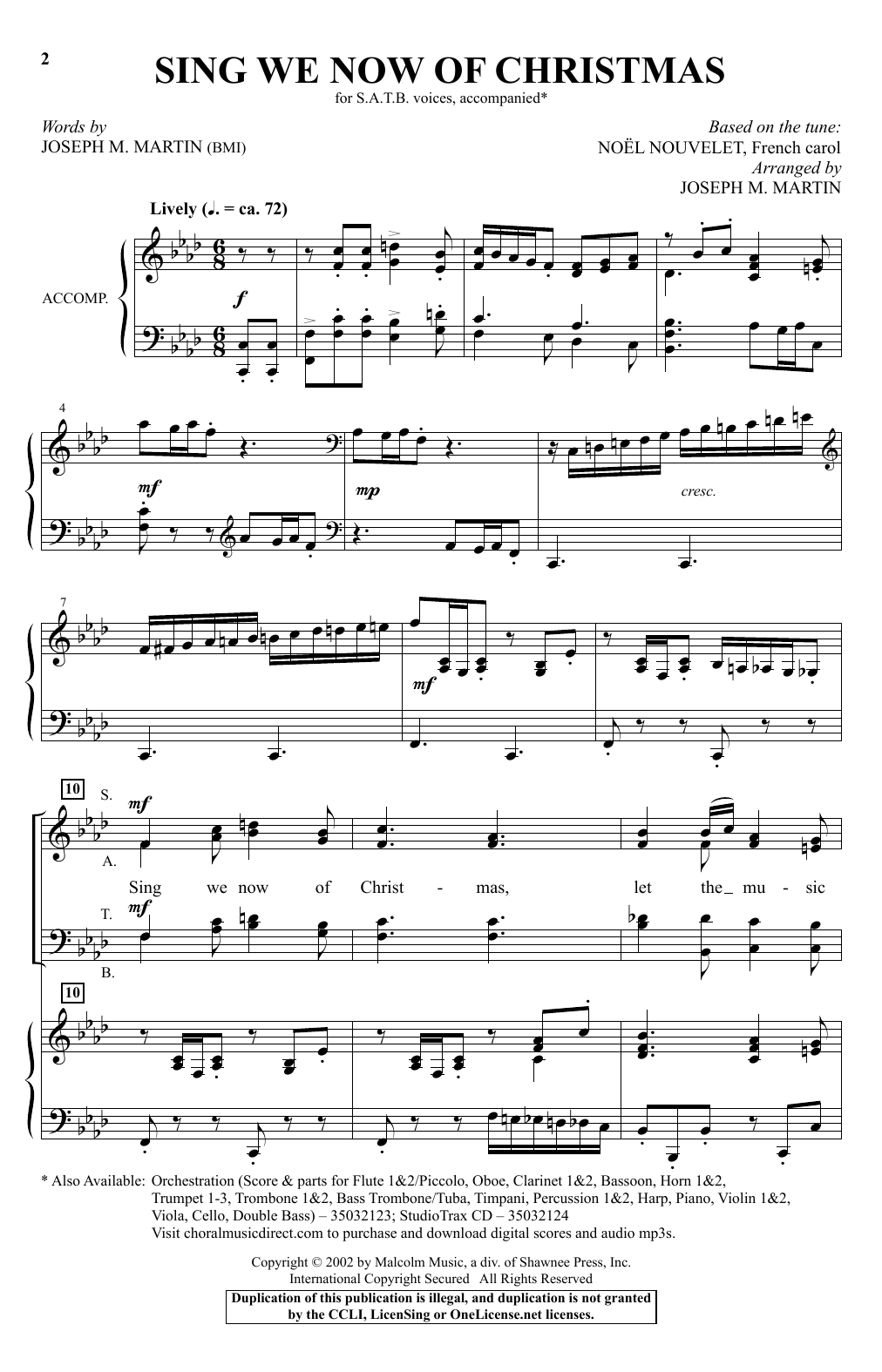 Download Joseph M. Martin Sing We Now Of Christmas Sheet Music and learn how to play SATB PDF digital score in minutes