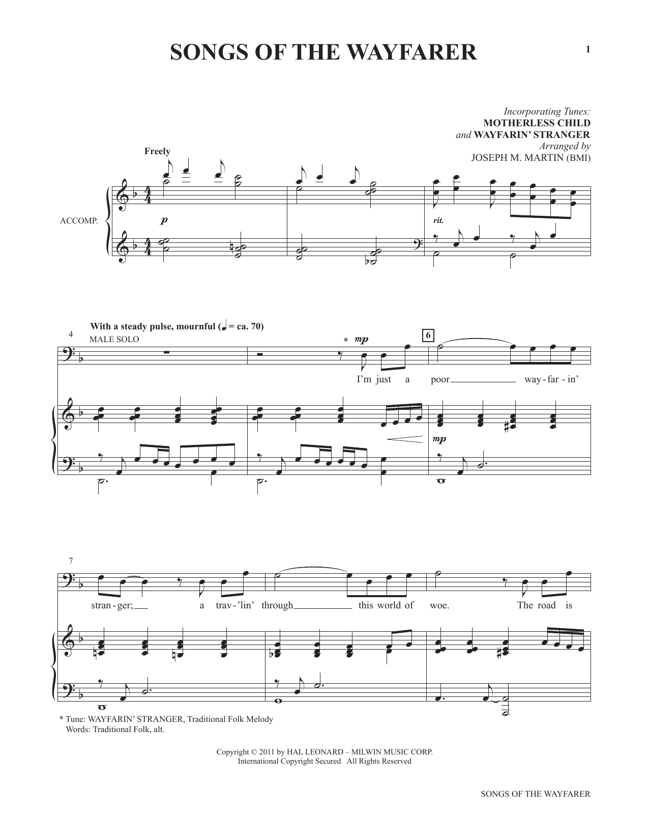 Download Joseph M. Martin Songs Of The Wayfarer (from Voices Together: Duets for Sanctuary Singers) Sheet Music and learn how to play Vocal Duet PDF digital score in minutes