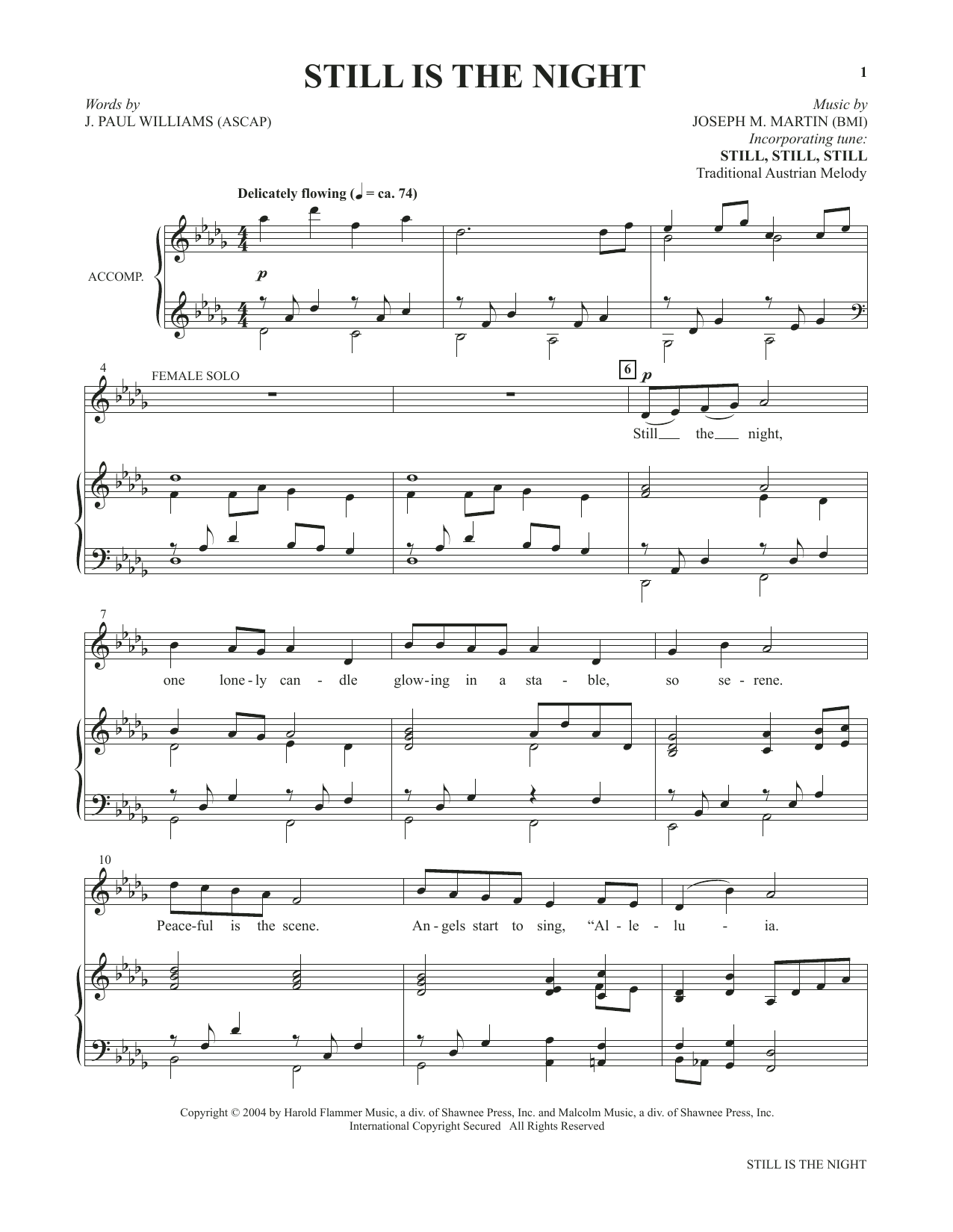 Download Joseph M. Martin Still Is The Night (from Voices Together: Duets for Sanctuary Singers) Sheet Music and learn how to play Vocal Duet PDF digital score in minutes