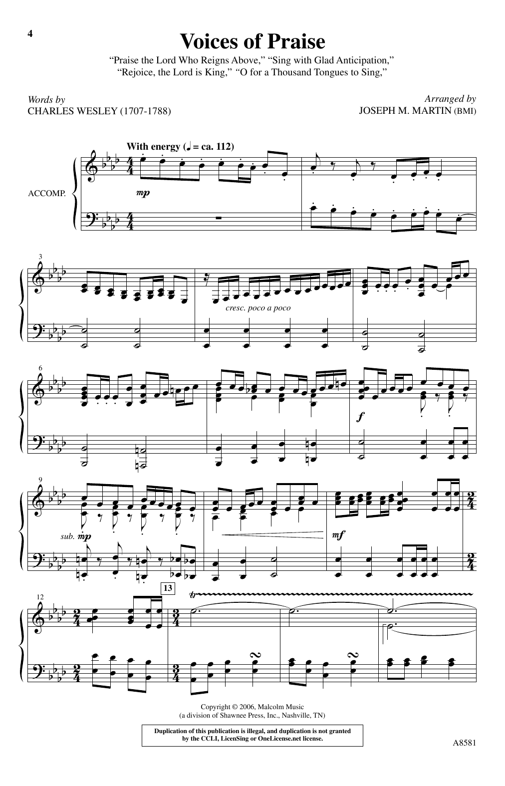 Download Joseph M. Martin Testament Of Praise Sheet Music and learn how to play SATB Choir PDF digital score in minutes