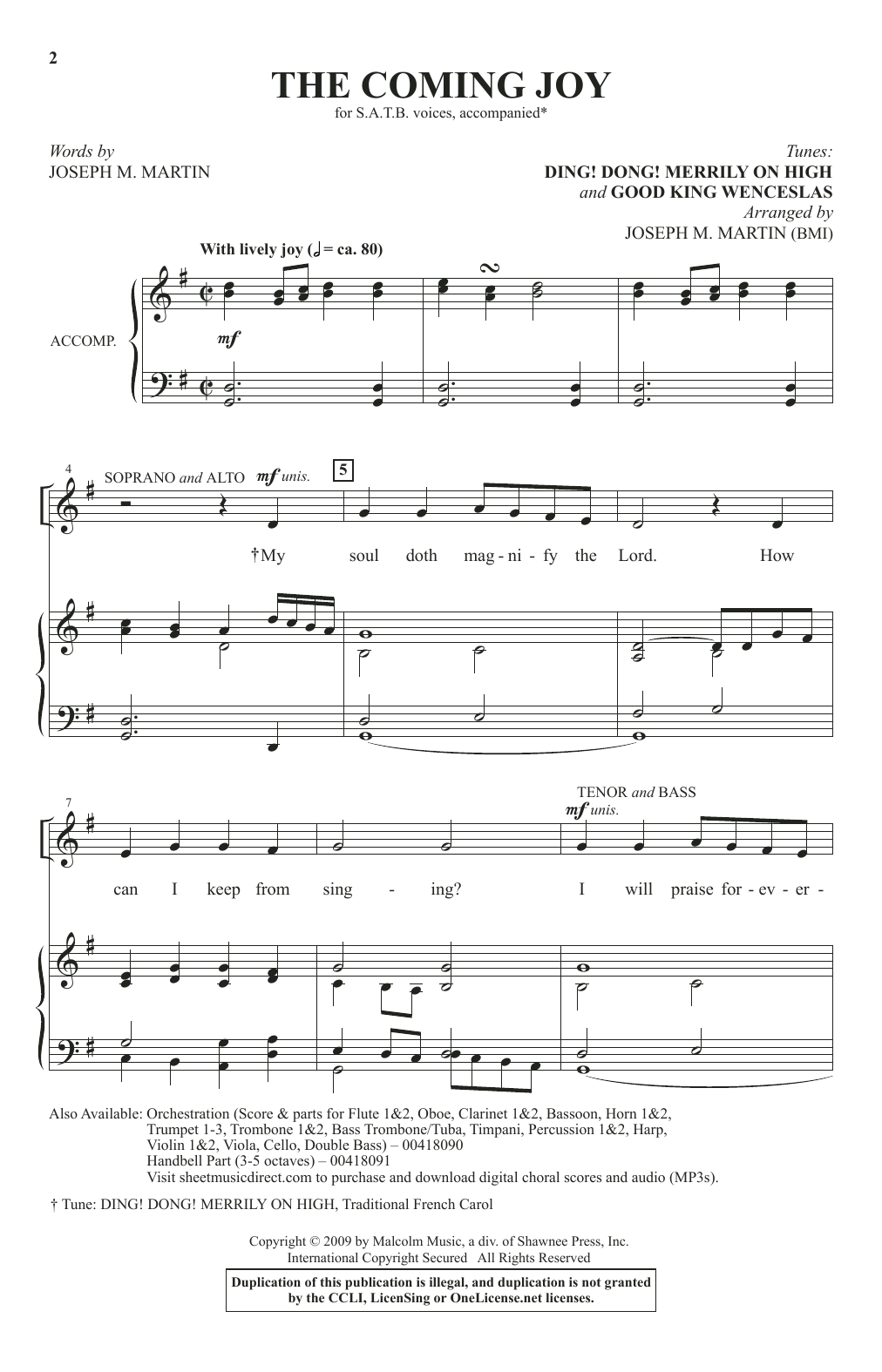 Download Joseph M. Martin The Coming Joy Sheet Music and learn how to play SATB Choir PDF digital score in minutes