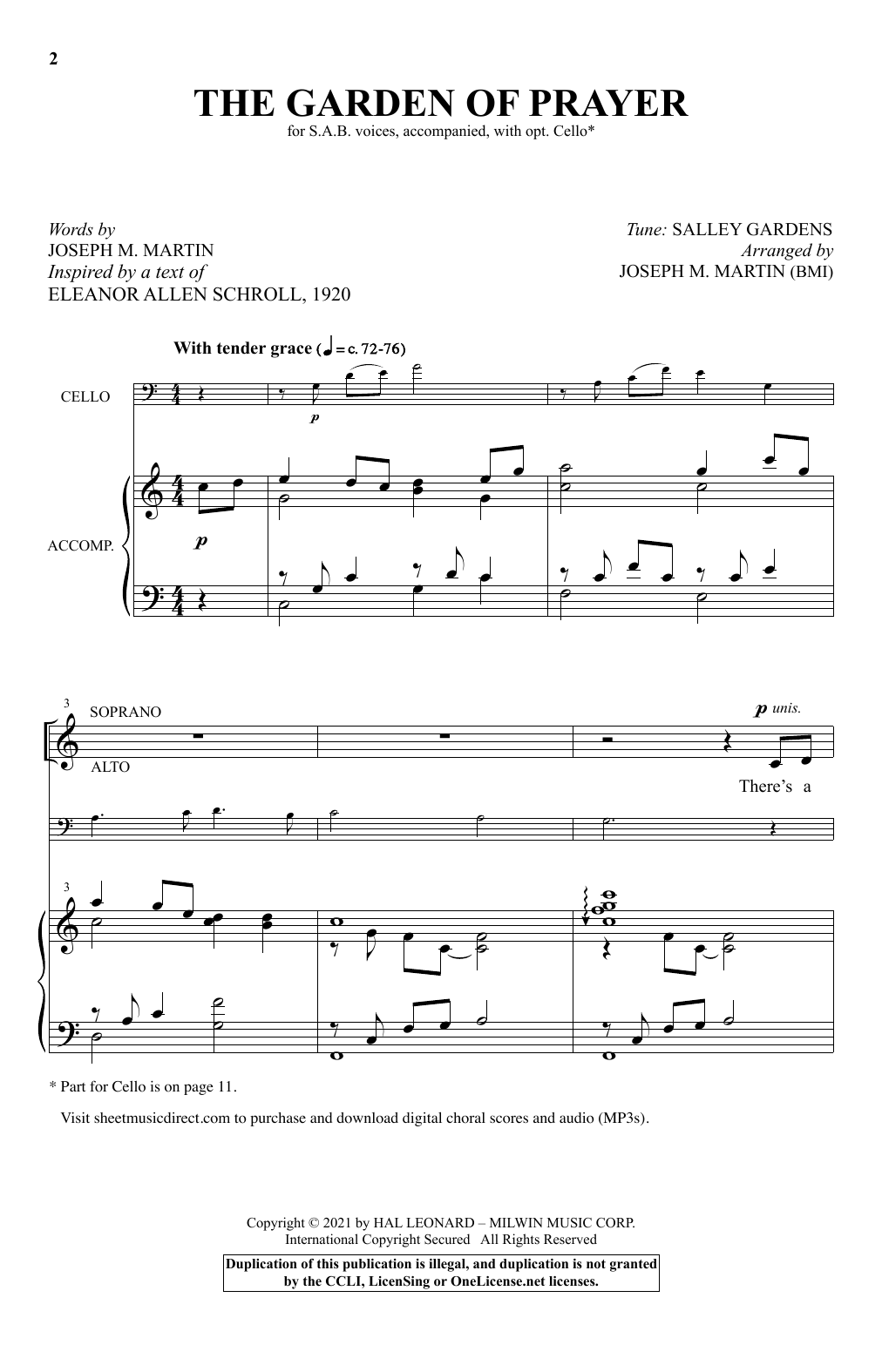 Download Joseph M. Martin The Garden Of Prayer Sheet Music and learn how to play SAB Choir PDF digital score in minutes