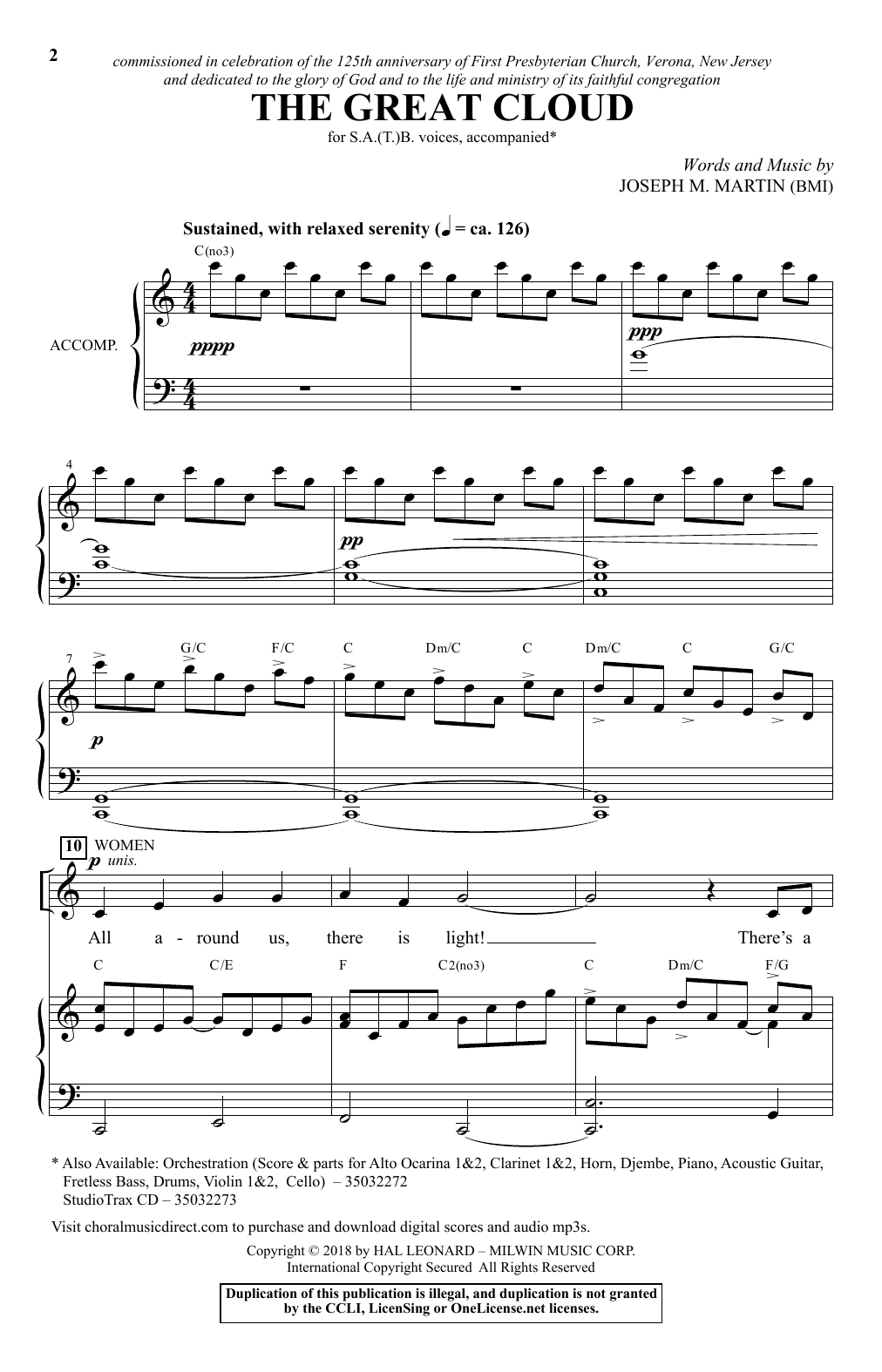 Download Joseph M. Martin The Great Cloud Sheet Music and learn how to play 2-Part Choir PDF digital score in minutes