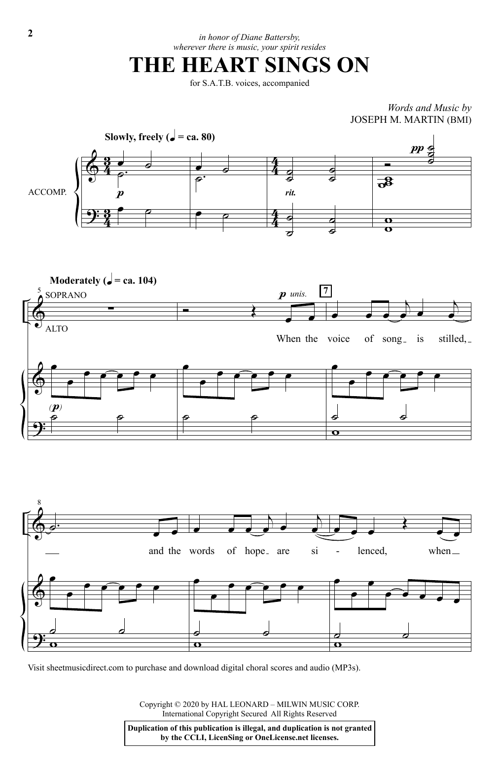 Download Joseph M. Martin The Heart Sings On Sheet Music and learn how to play SATB Choir PDF digital score in minutes