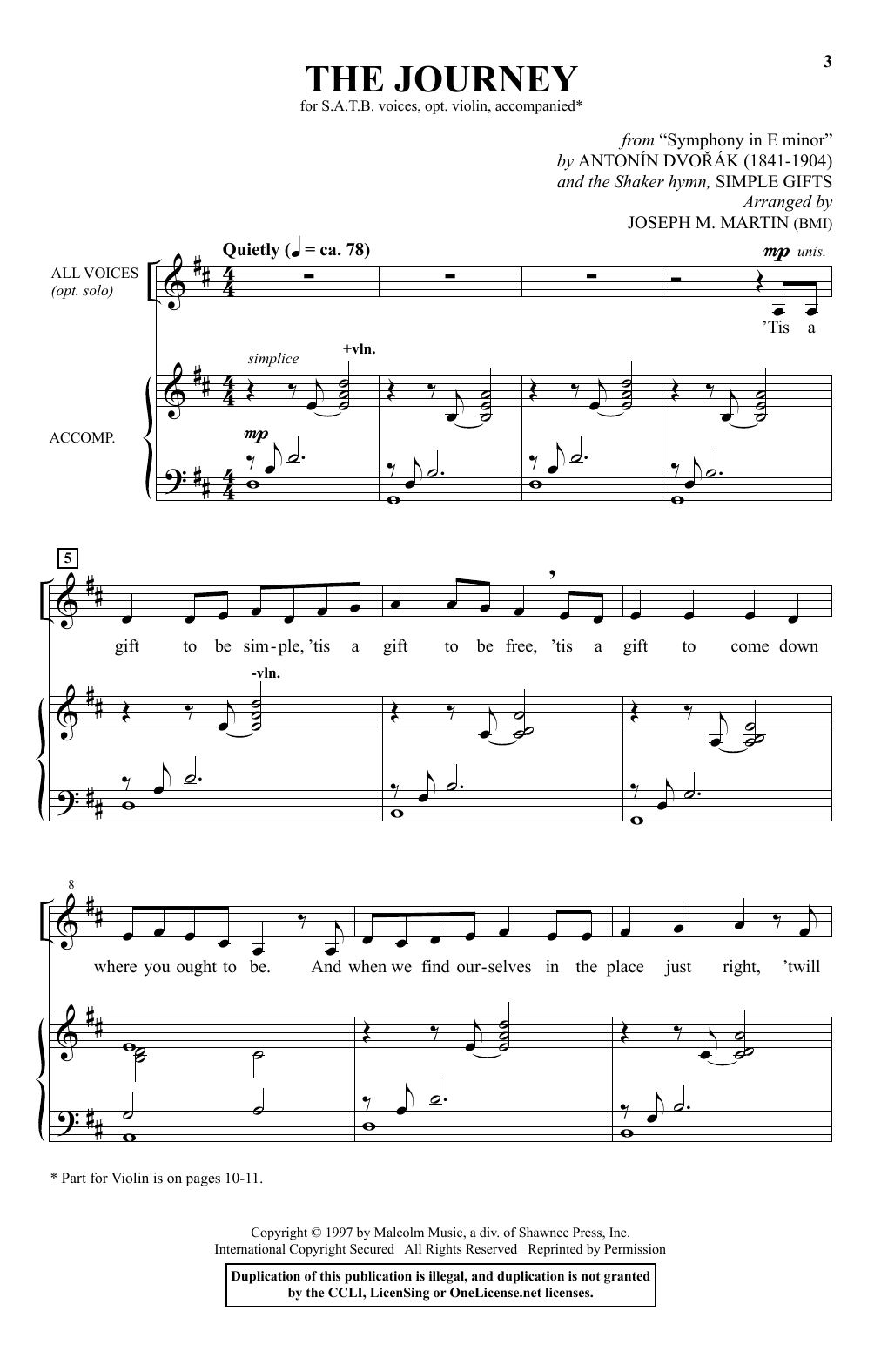 Download Joseph M. Martin The Journey Sheet Music and learn how to play SATB PDF digital score in minutes