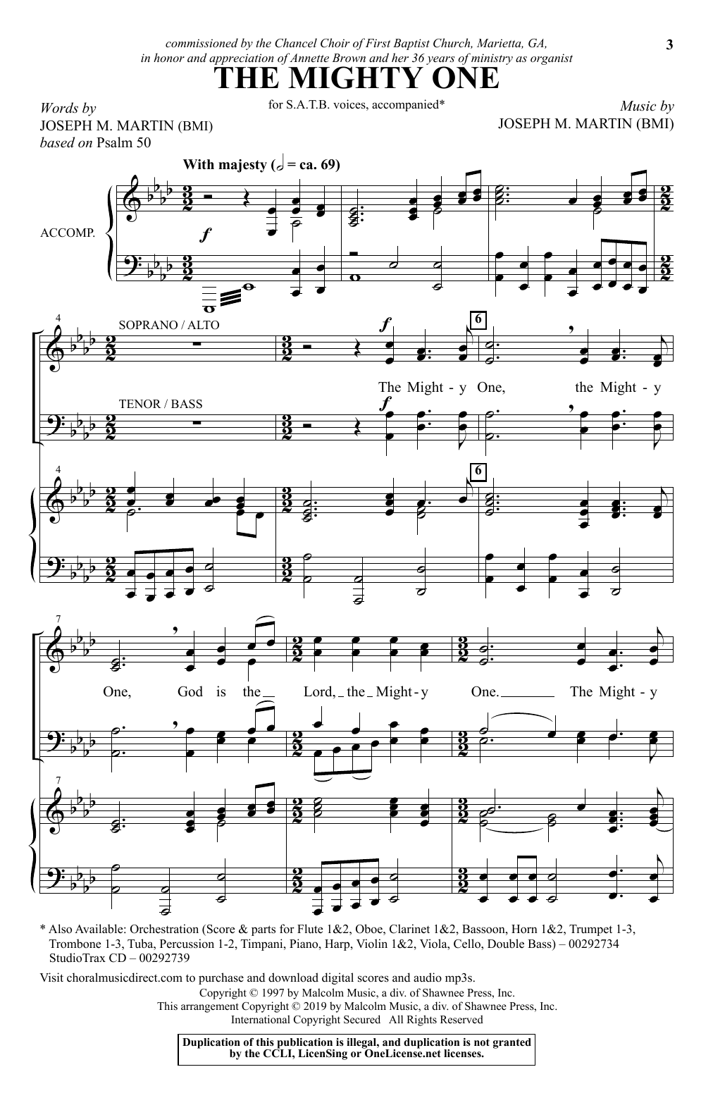 Download Joseph M. Martin The Mighty One Sheet Music and learn how to play SATB Choir PDF digital score in minutes