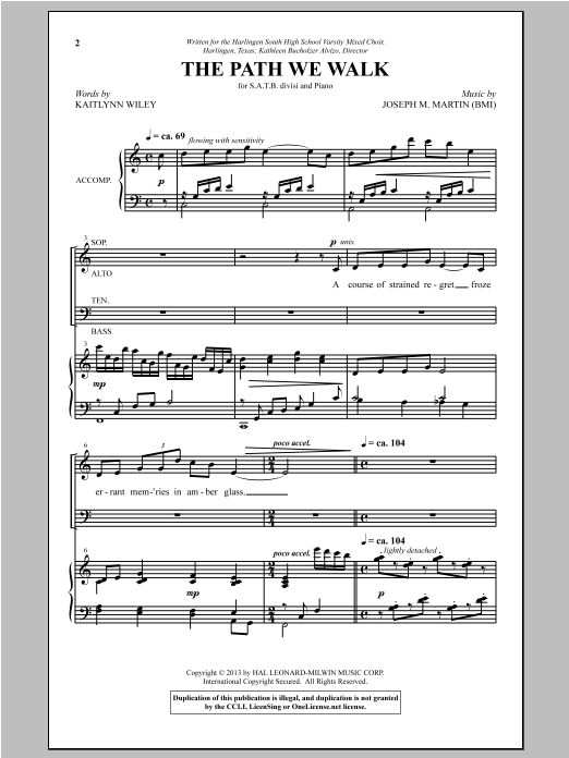 Download Joseph M. Martin The Path We Walk Sheet Music and learn how to play SATB PDF digital score in minutes
