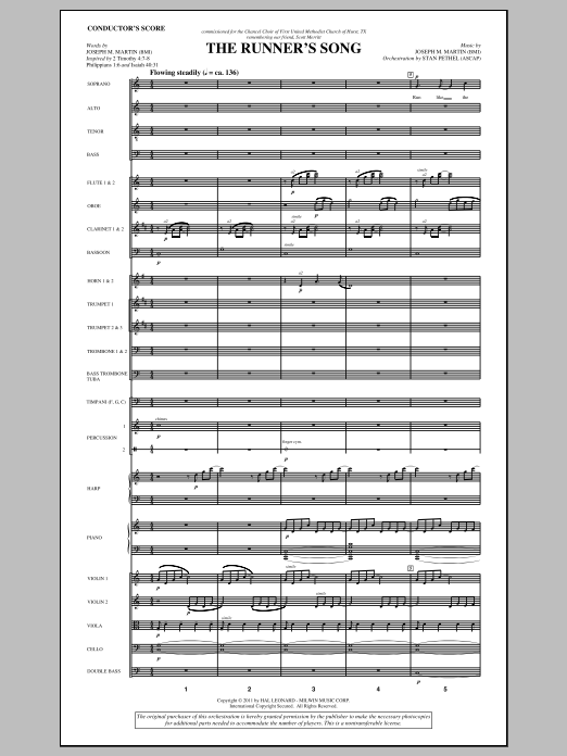 Download Joseph M. Martin The Runner's Song - Full Score Sheet Music and learn how to play Choir Instrumental Pak PDF digital score in minutes