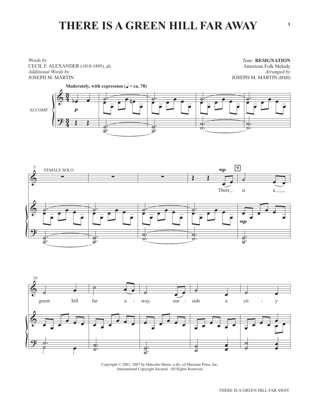 Download Joseph M. Martin There Is A Green Hill Far Away (from Voices Together: Duets for Sanctuary Singer Sheet Music and learn how to play Vocal Duet PDF digital score in minutes