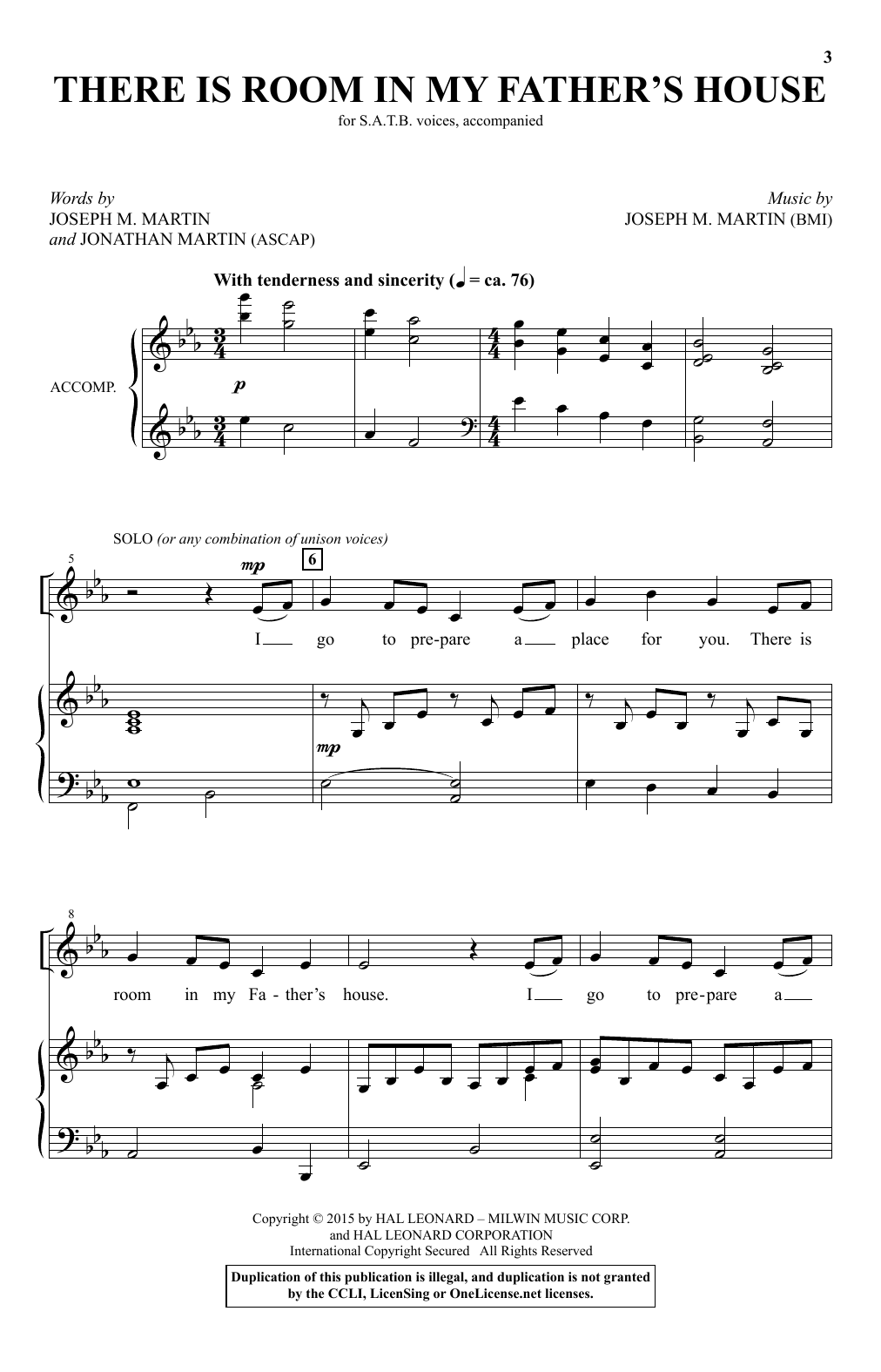 Download Joseph M. Martin There Is Room In My Father's House Sheet Music and learn how to play SATB PDF digital score in minutes