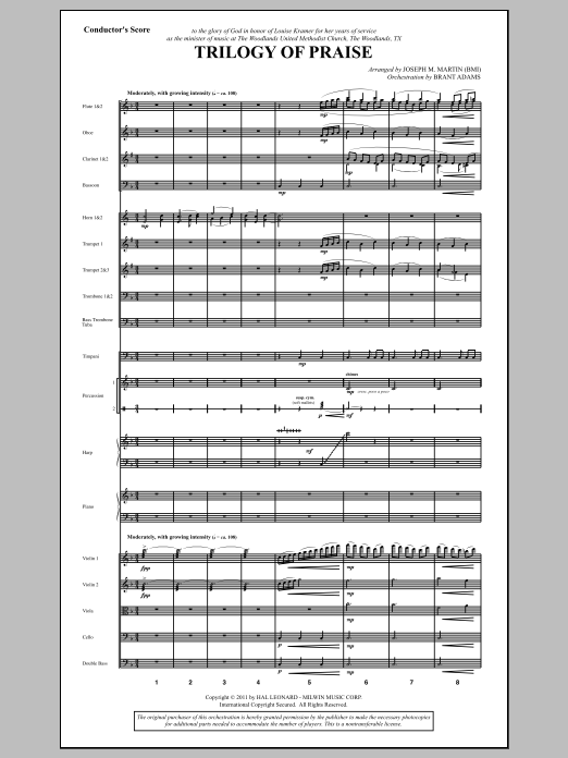 Download Joseph M. Martin Trilogy Of Praise - Full Score Sheet Music and learn how to play Choir Instrumental Pak PDF digital score in minutes