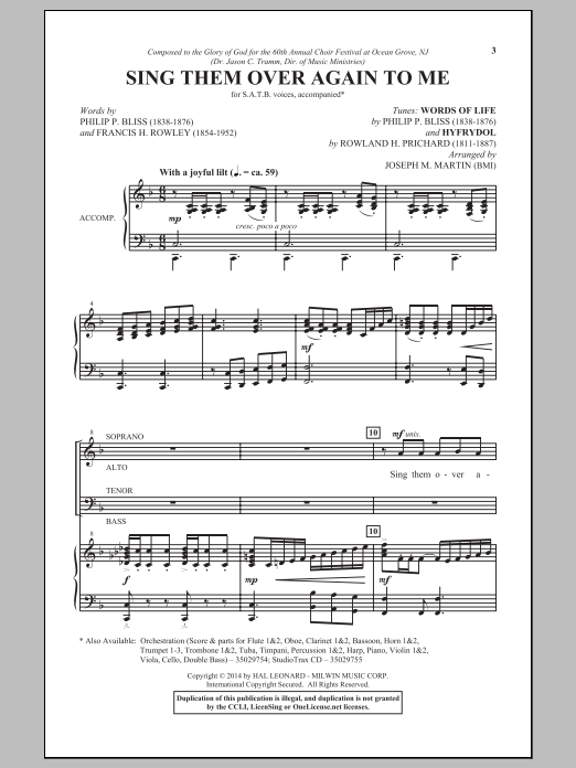 Download Joseph M. Martin Wonderful Words Of Life Sheet Music and learn how to play SATB PDF digital score in minutes